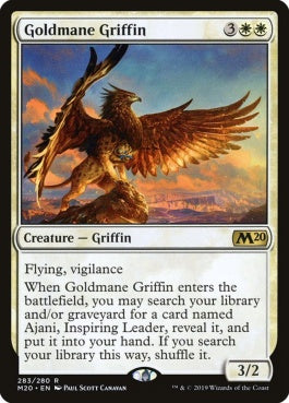 naokuroshop MTG [M20][283][白][R][EN][黄金のたてがみのグリフィン/Goldmane Griffin] NM