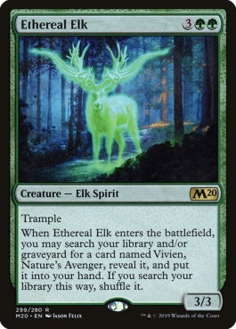 naokuroshop MTG [M20][299][緑][R][EN][天上の大鹿/Ethereal Elk] NM