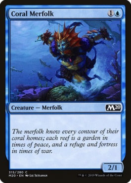 naokuroshop MTG [M20][315][青][C][EN][珊瑚マーフォーク/Coral Merfolk] NM