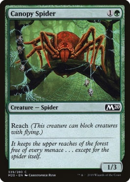 naokuroshop MTG [M20][339][緑][C][EN][梢の蜘蛛/Canopy Spider] NM