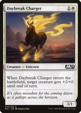 naokuroshop MTG [M21][014][白][C][EN][夜明けの突撃獣/Daybreak Charger] NM