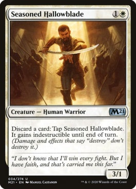 naokuroshop MTG [M21][034][白][U][EN][歴戦の神聖刃/Seasoned Hallowblade] NM