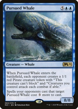 naokuroshop MTG [M21][060][青][R][EN][追われる鯨/Pursued Whale] NM