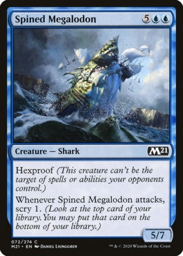 naokuroshop MTG [M21][072][青][C][EN][有刺メガロドン/Spined Megalodon] NM