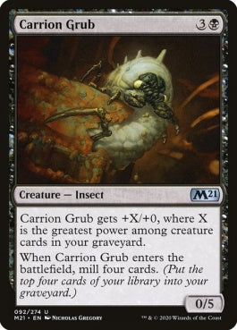 naokuroshop MTG [M21][092][黒][U][EN][屍肉地虫/Carrion Grub] NM