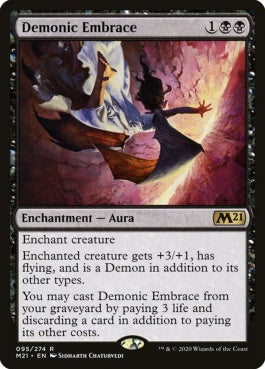 naokuroshop MTG [M21][095][黒][R][EN][悪魔の抱擁/Demonic Embrace] NM