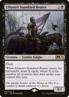 naokuroshop MTG [M21][110][黒][R][EN][リリアナの軍旗手/Liliana's Standard Bearer] NM