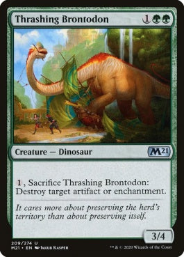 naokuroshop MTG [M21][209][緑][U][EN][打ち壊すブロントドン/Thrashing Brontodon] NM