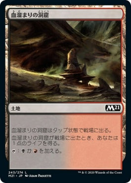 naokuroshop MTG [M21][243][土地][C][JP][血溜まりの洞窟/Bloodfell Caves] NM