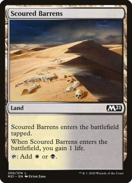 naokuroshop MTG [M21][250][土地][C][EN][磨かれたやせ地/Scoured Barrens] NM