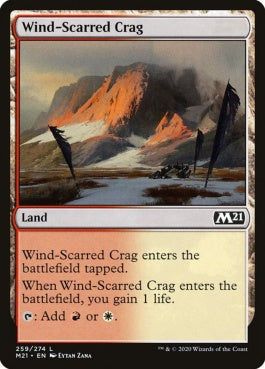 naokuroshop MTG [M21][259][土地][C][EN][風に削られた岩山/Wind-Scarred Crag] NM