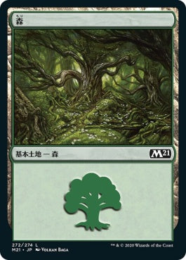 naokuroshop MTG [M21][272][土地][C][JP][森/Forest] NM