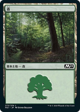 naokuroshop MTG [M21][273][土地][C][JP][森/Forest] NM