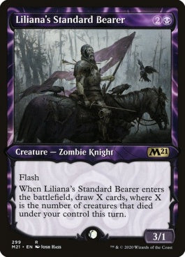 naokuroshop MTG [M21][299][黒][R][EN][リリアナの軍旗手/Liliana's Standard Bearer] NM