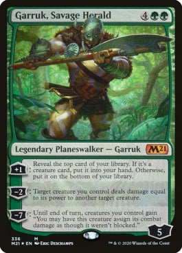 naokuroshop MTG [M21][336][緑][M][EN][野蛮な伝令、ガラク/Garruk, Savage Herald] NM