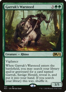 naokuroshop MTG [M21][337][緑][R][EN][ガラクの戦騎/Garruk's Warsteed] NM