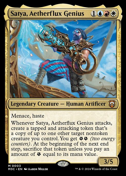 naokuroshop MTG [M3C][0003][多][M][EN][霊気の俊英、サティア/Satya, Aetherflux Genius] NM