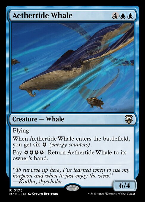 naokuroshop MTG [M3C][0175][青][R][EN][霊気海嘯の鯨/Aethertide Whale]（リップルfoil） NM