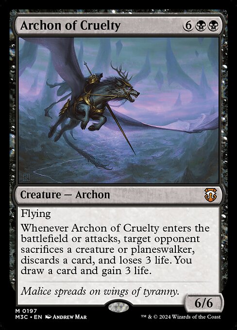 naokuroshop MTG [M3C][0197][黒][M][EN][残虐の執政官/Archon of Cruelty]（リップルfoil） NM