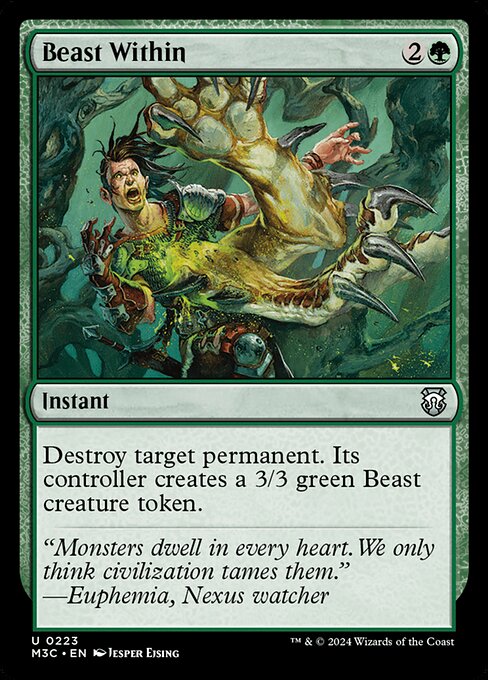 naokuroshop MTG [M3C][0223][緑][U][EN][内にいる獣/Beast Within] NM