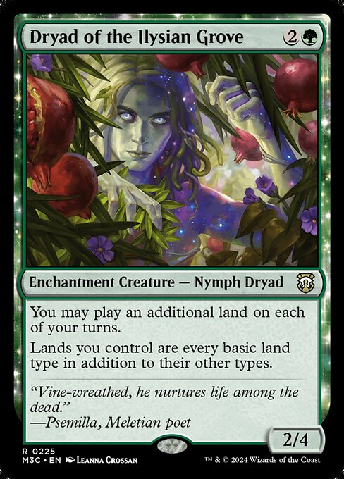 naokuroshop MTG [M3C][0225][緑][R][EN][イリーシア木立のドライアド/Dryad of the Ilysian Grove]（リップルfoil） NM