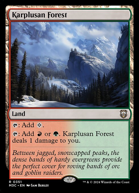 naokuroshop MTG [M3C][0351][土地][R][EN][カープルーザンの森/Karplusan Forest]（リップルfoil） NM