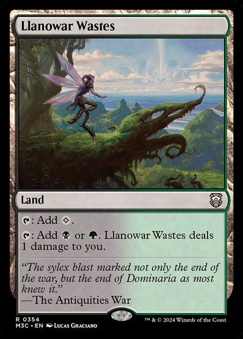 naokuroshop MTG [M3C][0354][土地][R][EN][ラノワールの荒原/Llanowar Wastes]（リップルfoil） NM