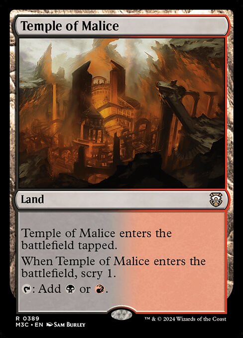 naokuroshop MTG [M3C][0389][土地][R][EN][悪意の神殿/Temple of Malice] NM