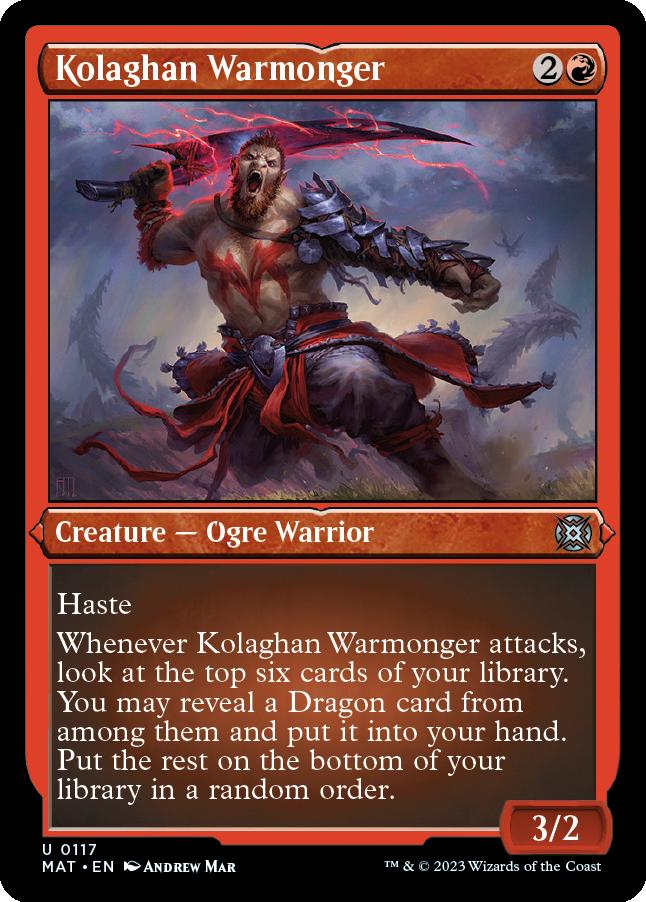 naokuroshop MTG [MAT][117][赤][U][EN][コラガンの戦争屋/Kolaghan Warmonger] NM