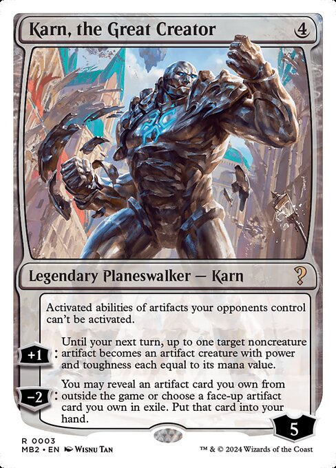 naokuroshop MTG [MB2][0003][無][R][EN][大いなる創造者、カーン/Karn, the Great Creator] NM