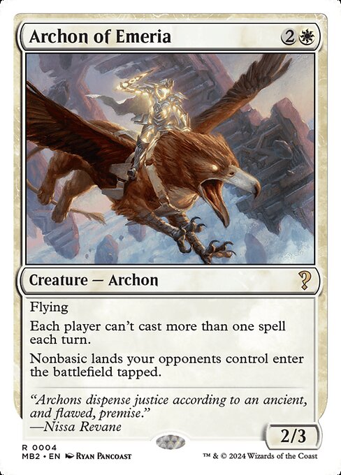 naokuroshop MTG [MB2][0004][白][R][EN][エメリアのアルコン/Archon of Emeria] NM