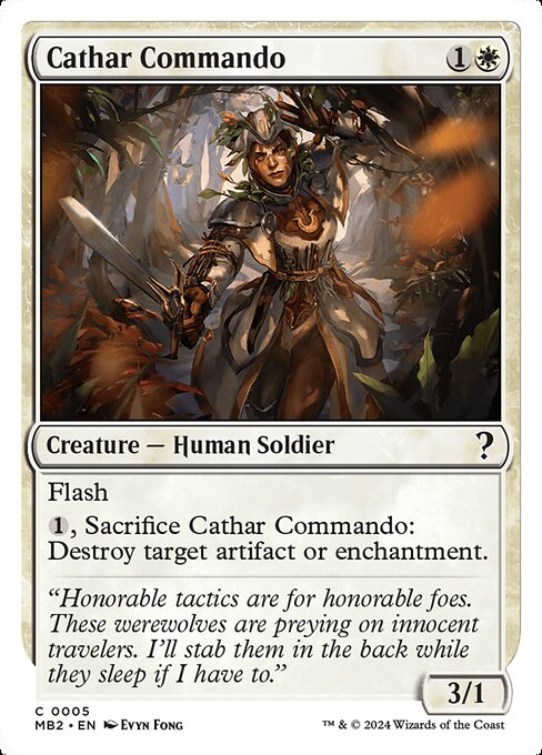 naokuroshop MTG [MB2][0005][白][C][EN][聖戦士の奇襲兵/Cathar Commando] NM