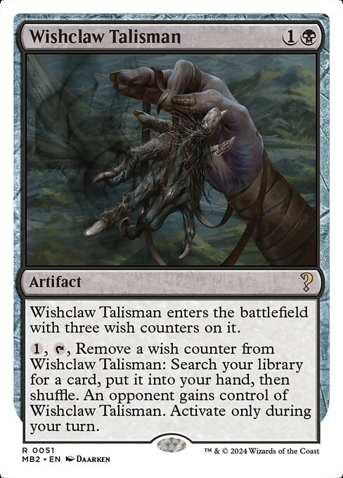 naokuroshop MTG [MB2][0051][黒][R][EN][願い爪のタリスマン/Wishclaw Talisman] NM