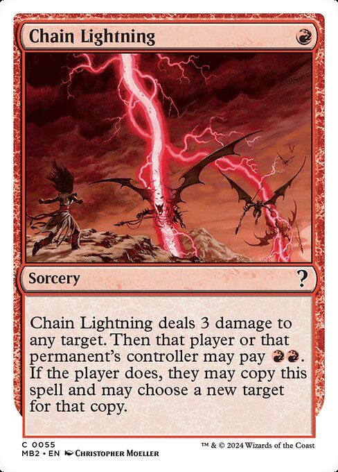 naokuroshop MTG [MB2][0055][赤][C][EN][稲妻の連鎖/Chain Lightning] NM