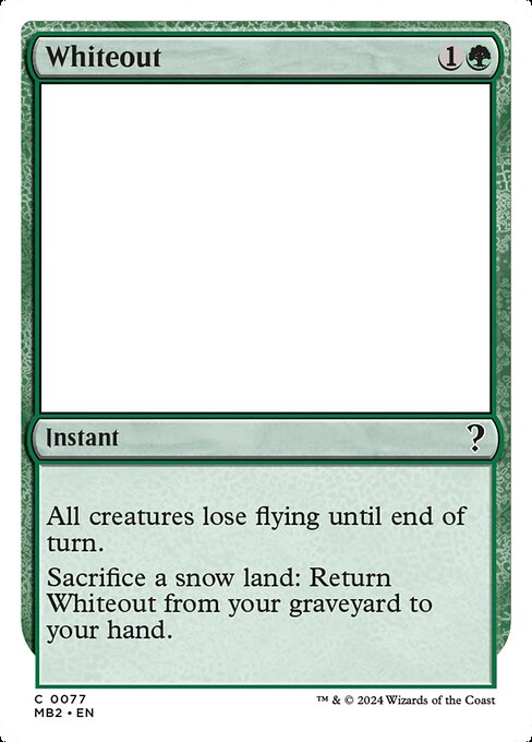 naokuroshop MTG [MB2][0077][緑][C][EN][Whiteout] NM