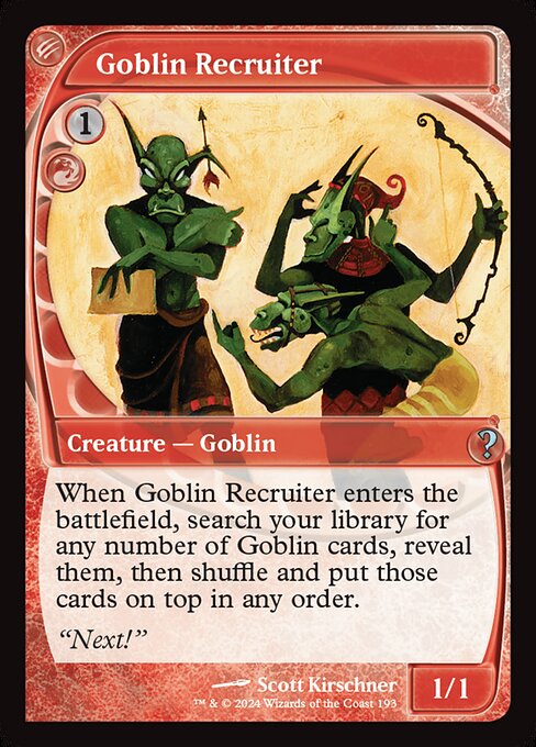 naokuroshop MTG [MB2][0193][赤][U][EN][ゴブリン徴募兵/Goblin Recruiter] NM