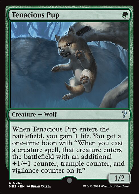 naokuroshop MTG [MB2][0262][緑][U][EN][執拗な仔狼/Tenacious Pup]（foil） NM