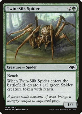 naokuroshop MTG [MH1][188][緑][C][EN][双子絹蜘蛛/Twin-Silk Spider] NM