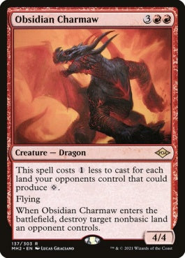 naokuroshop MTG [MH2][137][赤][R][EN][黒曜石の焦がし口/Obsidian Charmaw]（foil） NM