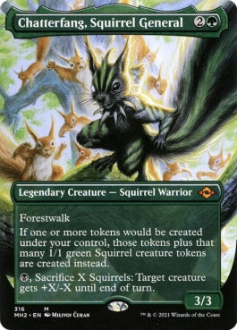 naokuroshop MTG [MH2][316][緑][M][EN][リスの将軍、サワギバ/Chatterfang, Squirrel General]（foil） NM