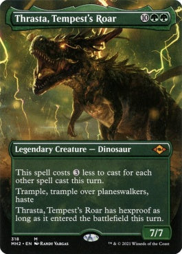 naokuroshop MTG [MH2][318][緑][M][EN][大嵐の咆哮、スラスタ/Thrasta, Tempest's Roar]（foil） NM