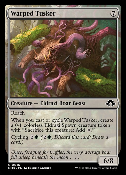 naokuroshop MTG [MH3][0016][無][C][EN][歪んだ大牙獣/Warped Tusker]（foil） NM