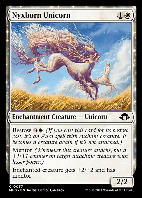 naokuroshop MTG [MH3][0037][白][C][EN][ニクス生まれの一角獣/Nyxborn Unicorn]（foil） NM