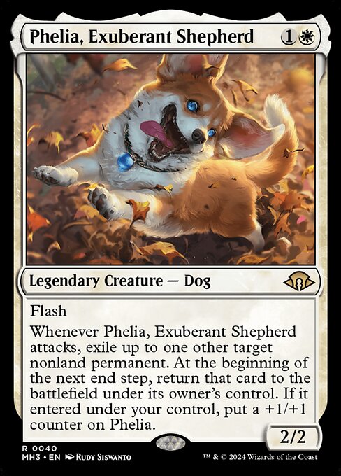 naokuroshop MTG [MH3][0040][白][R][EN][溌剌の牧羊犬、フィリア/Phelia, Exuberant Shepherd]（foil） NM