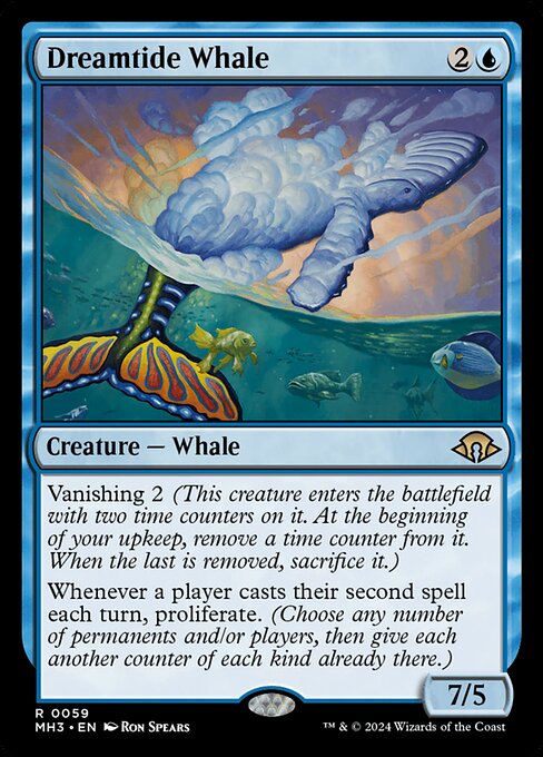 naokuroshop MTG [MH3][0059][青][R][EN][夢潮の鯨/Dreamtide Whale]（foil） NM