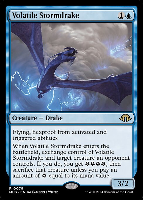 naokuroshop MTG [MH3][0079][青][R][EN][荒れ模様のストームドレイク/Volatile Stormdrake] NM