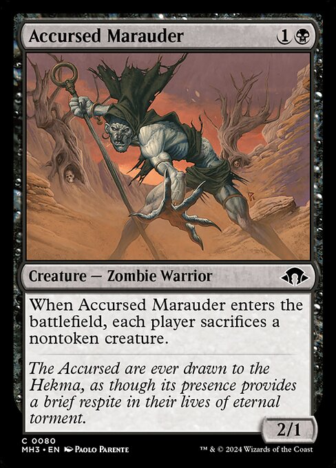 naokuroshop MTG [MH3][0080][黒][C][EN][呪われた匪賊/Accursed Marauder]（foil） NM