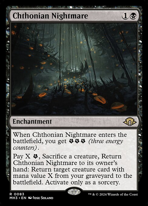 naokuroshop MTG [MH3][0083][黒][R][EN][黄泉帰る悪夢/Chthonian Nightmare] NM