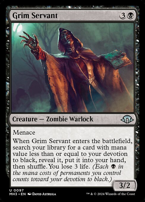 naokuroshop MTG [MH3][0097][黒][U][EN][不気味な奉仕者/Grim Servant] NM