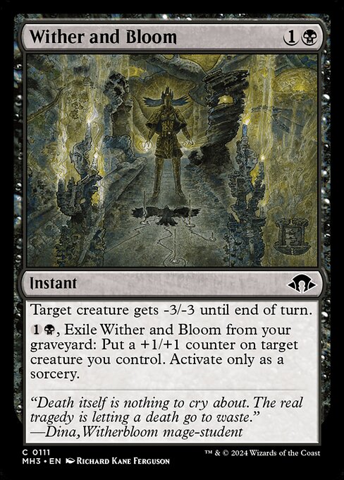 naokuroshop MTG [MH3][0111][黒][C][EN][枯死と開花/Wither and Bloom]（foil） NM